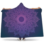 Purple Trippy Mandala Print Hooded Blanket