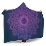 Purple Trippy Mandala Print Hooded Blanket