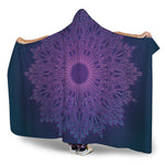 Purple Trippy Mandala Print Hooded Blanket