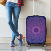 Purple Trippy Mandala Print Luggage Cover
