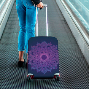 Purple Trippy Mandala Print Luggage Cover