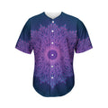 Purple Trippy Mandala Print Men's Baseball Jersey