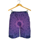 Purple Trippy Mandala Print Men's Shorts