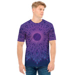 Purple Trippy Mandala Print Men's T-Shirt