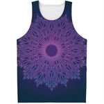 Purple Trippy Mandala Print Men's Tank Top