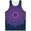 Purple Trippy Mandala Print Men's Tank Top