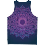 Purple Trippy Mandala Print Men's Tank Top