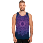 Purple Trippy Mandala Print Men's Tank Top