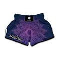 Purple Trippy Mandala Print Muay Thai Boxing Shorts