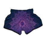 Purple Trippy Mandala Print Muay Thai Boxing Shorts