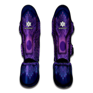 Purple Trippy Mandala Print Muay Thai Shin Guard