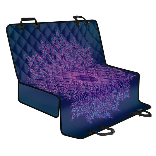 Purple Trippy Mandala Print Pet Car Back Seat Cover