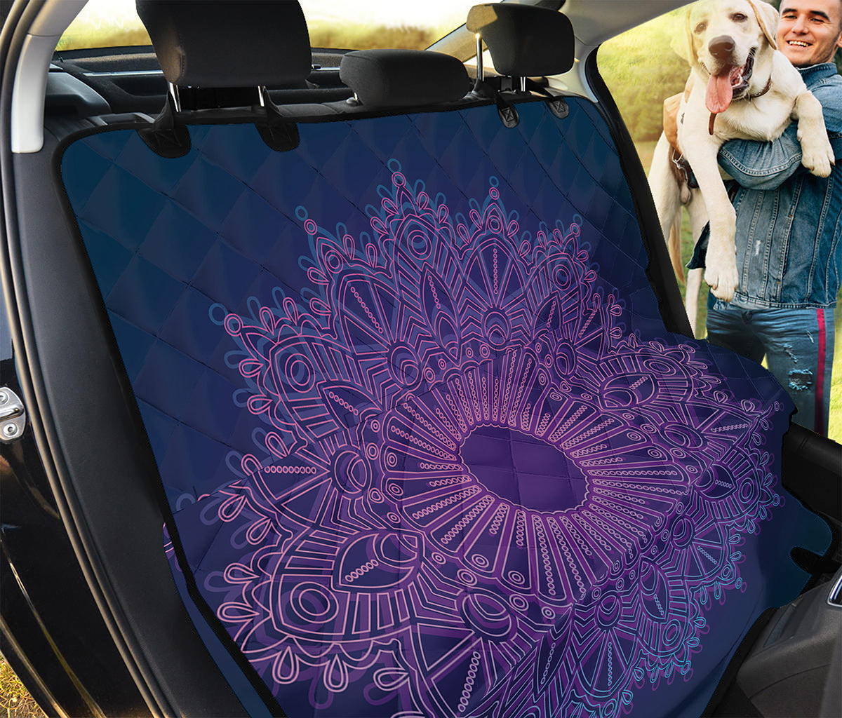 Purple Trippy Mandala Print Pet Car Back Seat Cover