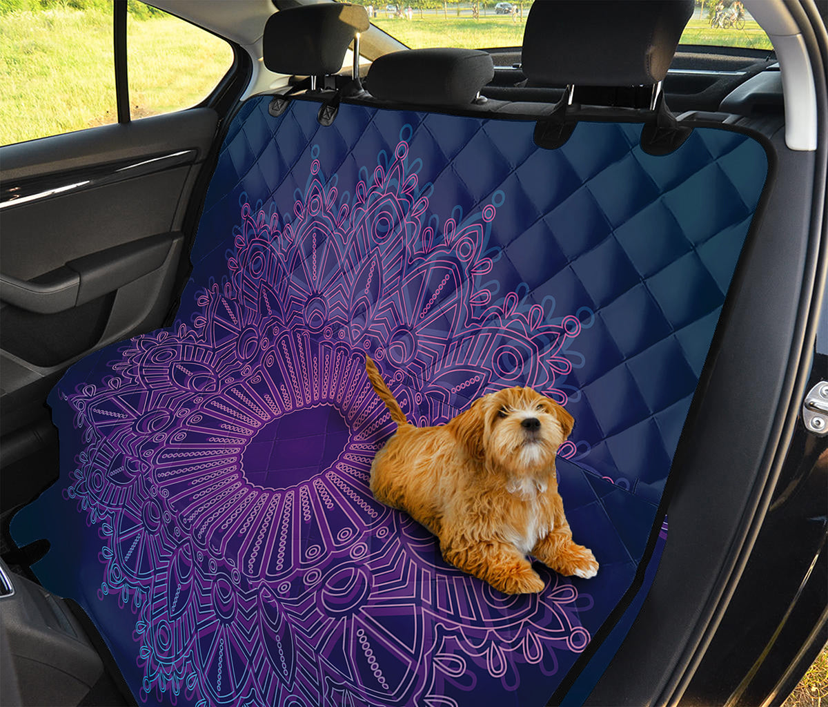 Purple Trippy Mandala Print Pet Car Back Seat Cover