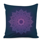 Purple Trippy Mandala Print Pillow Cover