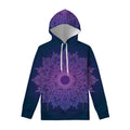 Purple Trippy Mandala Print Pullover Hoodie