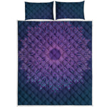 Purple Trippy Mandala Print Quilt Bed Set