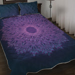 Purple Trippy Mandala Print Quilt Bed Set