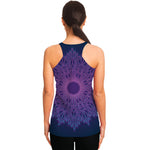 Purple Trippy Mandala Print Women's Racerback Tank Top