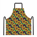 Purple Trippy Sunflower Pattern Print Apron