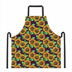 Purple Trippy Sunflower Pattern Print Apron