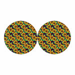 Purple Trippy Sunflower Pattern Print Car Coasters