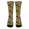 Purple Trippy Sunflower Pattern Print Crew Socks