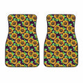 Purple Trippy Sunflower Pattern Print Front Car Floor Mats