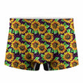 Purple Trippy Sunflower Pattern Print Men's Boxer Briefs