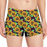 Purple Trippy Sunflower Pattern Print Men's Boxer Briefs