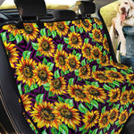 Purple Trippy Sunflower Pattern Print Pet Car Back Seat Cover