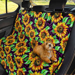 Purple Trippy Sunflower Pattern Print Pet Car Back Seat Cover