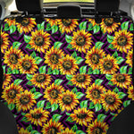 Purple Trippy Sunflower Pattern Print Pet Car Back Seat Cover