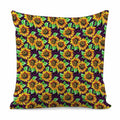 Purple Trippy Sunflower Pattern Print Pillow Cover