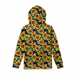 Purple Trippy Sunflower Pattern Print Pullover Hoodie