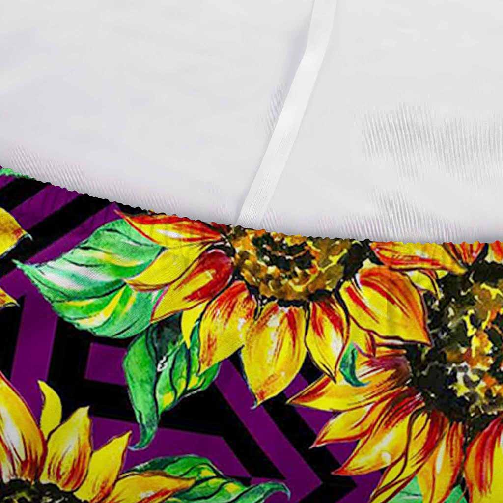 Purple Trippy Sunflower Pattern Print Sofa Cover