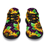 Purple Trippy Sunflower Pattern Print Sport Shoes GearFrost