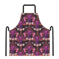 Purple Tropical Elephant Pattern Print Apron