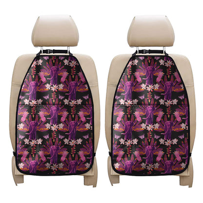 Purple Tropical Elephant Pattern Print Car Seat Organizers