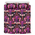 Purple Tropical Elephant Pattern Print Duvet Cover Bedding Set