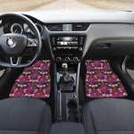 Purple Tropical Elephant Pattern Print Front Car Floor Mats