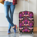 Purple Tropical Elephant Pattern Print Luggage Cover