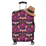 Purple Tropical Elephant Pattern Print Luggage Cover