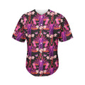 Purple Tropical Elephant Pattern Print Men's Baseball Jersey