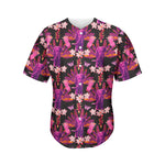 Purple Tropical Elephant Pattern Print Men's Baseball Jersey