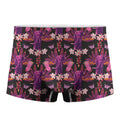Purple Tropical Elephant Pattern Print Men's Boxer Briefs
