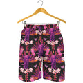 Purple Tropical Elephant Pattern Print Men's Shorts
