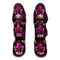 Purple Tropical Elephant Pattern Print Muay Thai Shin Guards