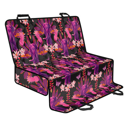 Purple Tropical Elephant Pattern Print Pet Car Back Seat Cover