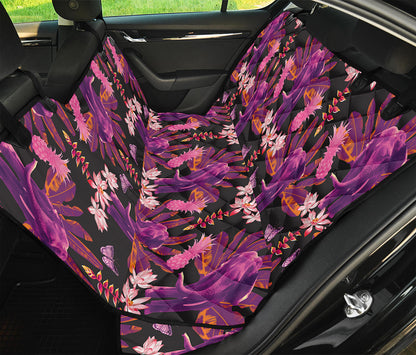 Purple Tropical Elephant Pattern Print Pet Car Back Seat Cover